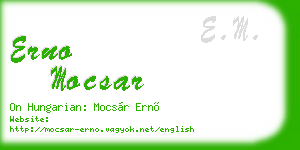 erno mocsar business card