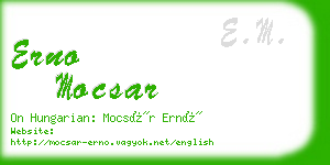 erno mocsar business card